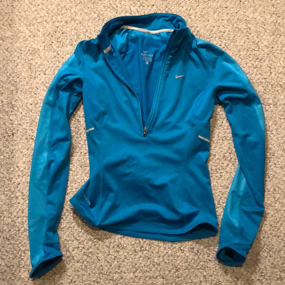 NEVER WORN Nike Running turquoise quarter-zip.